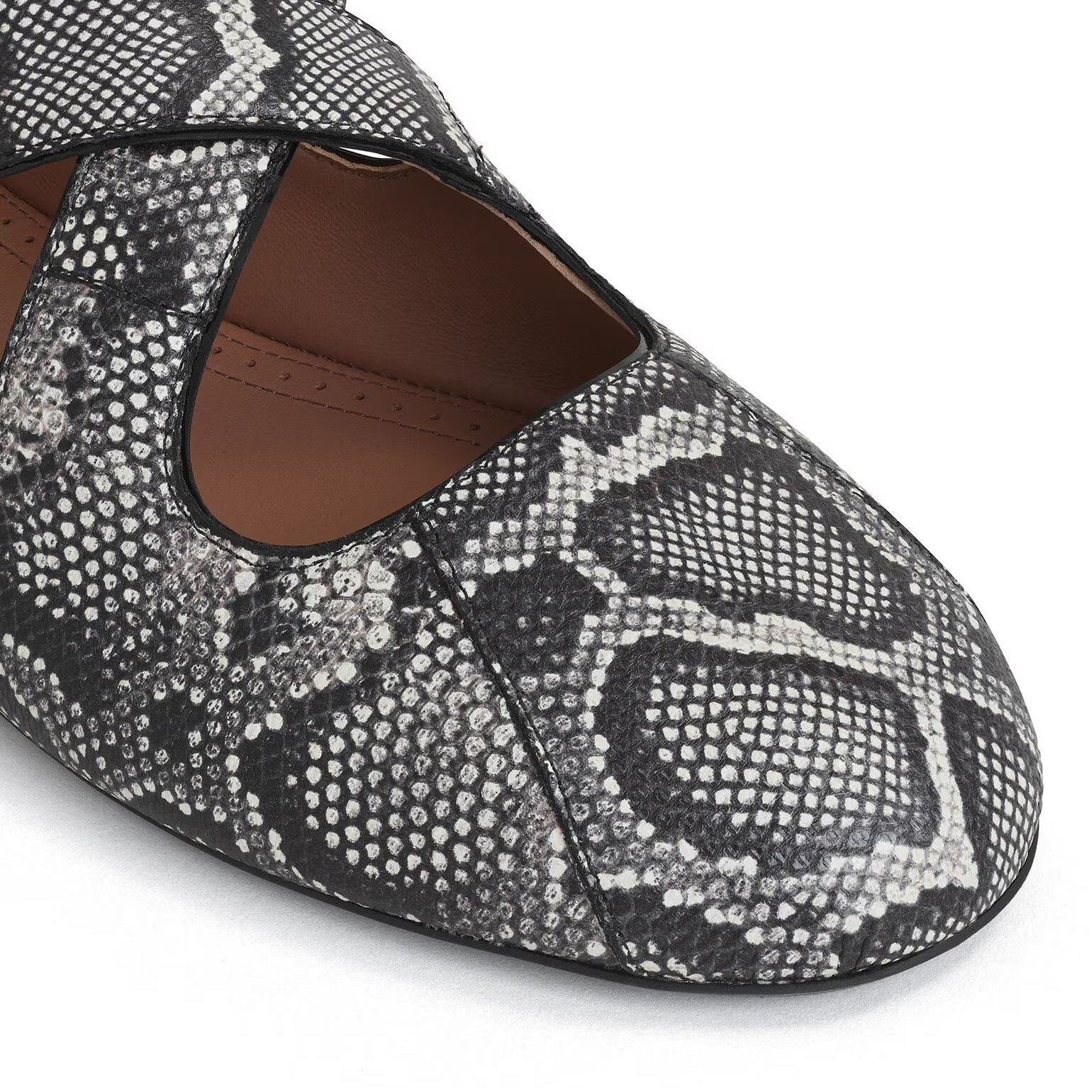 Karung Snake Print Criss Cross Flats