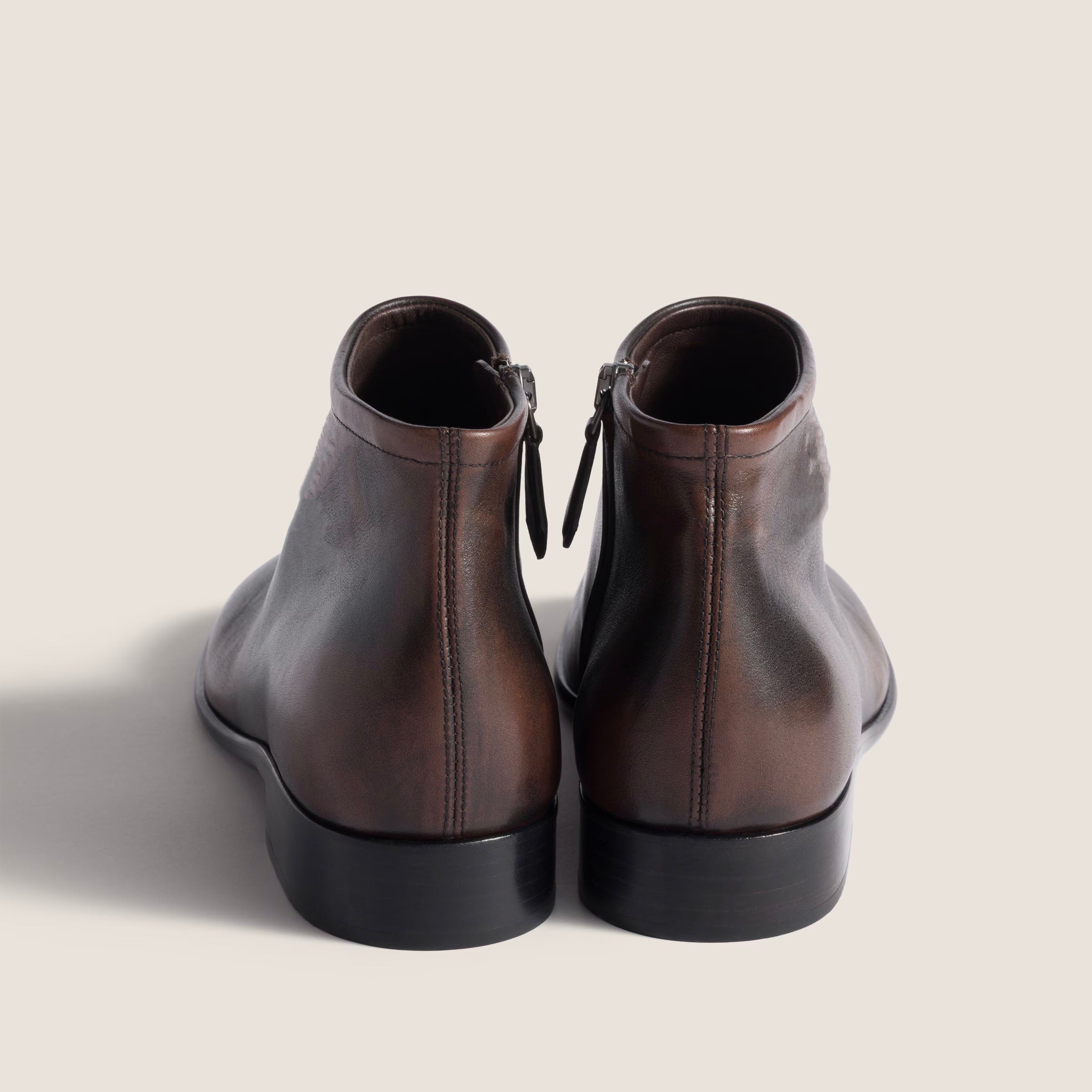 Fumé leather booties