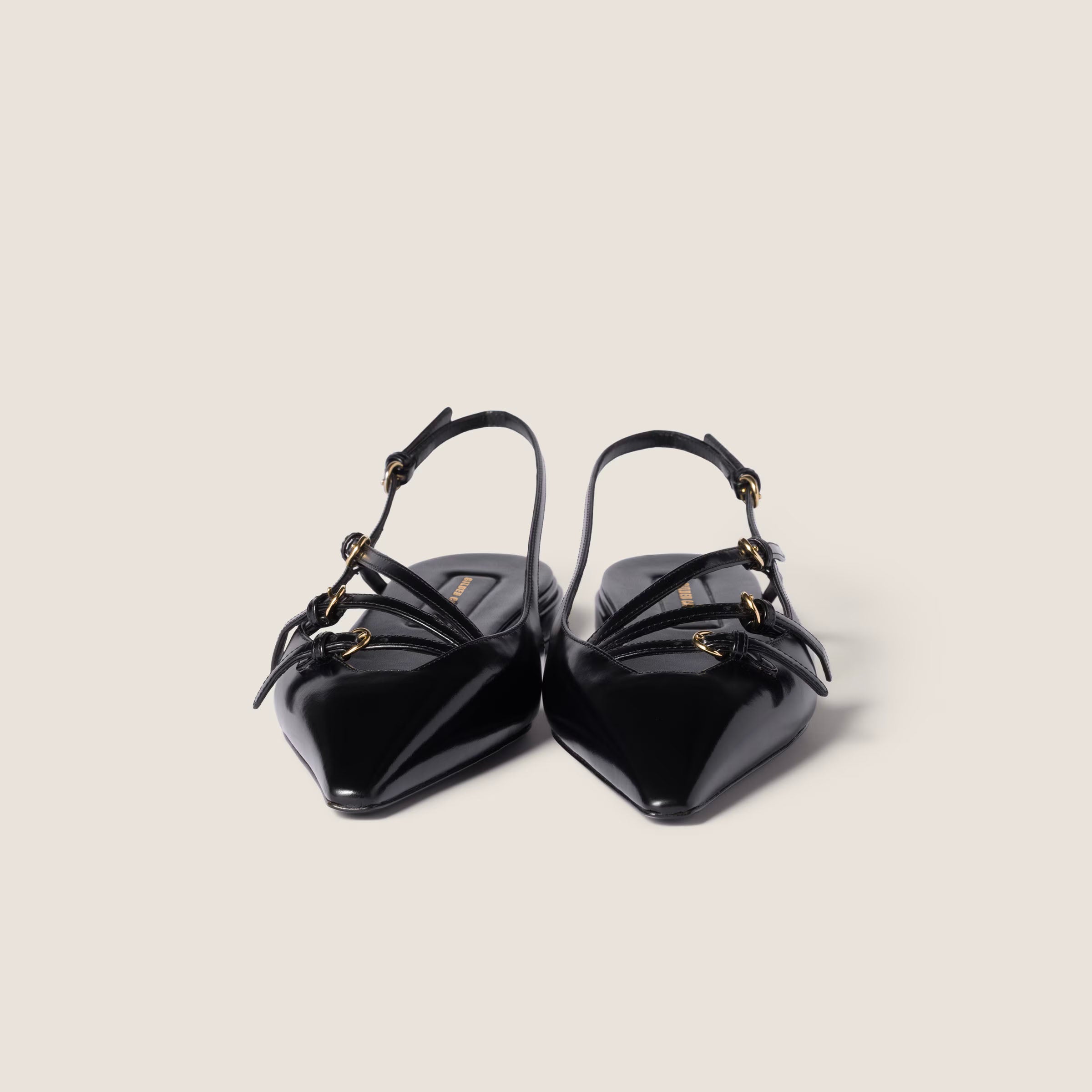 Leather slingback ballerinas with buckles