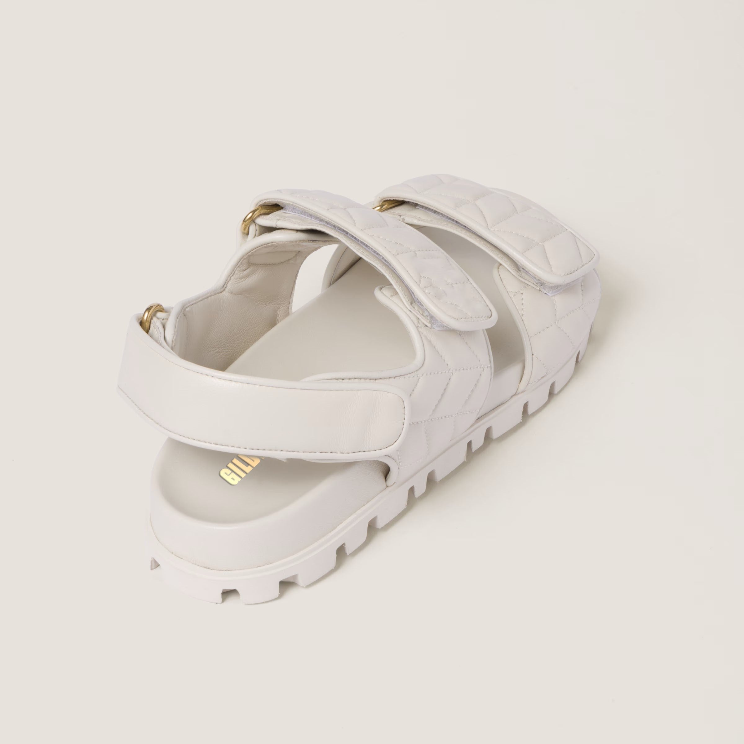 Sporty matelassé nappa leather sandals