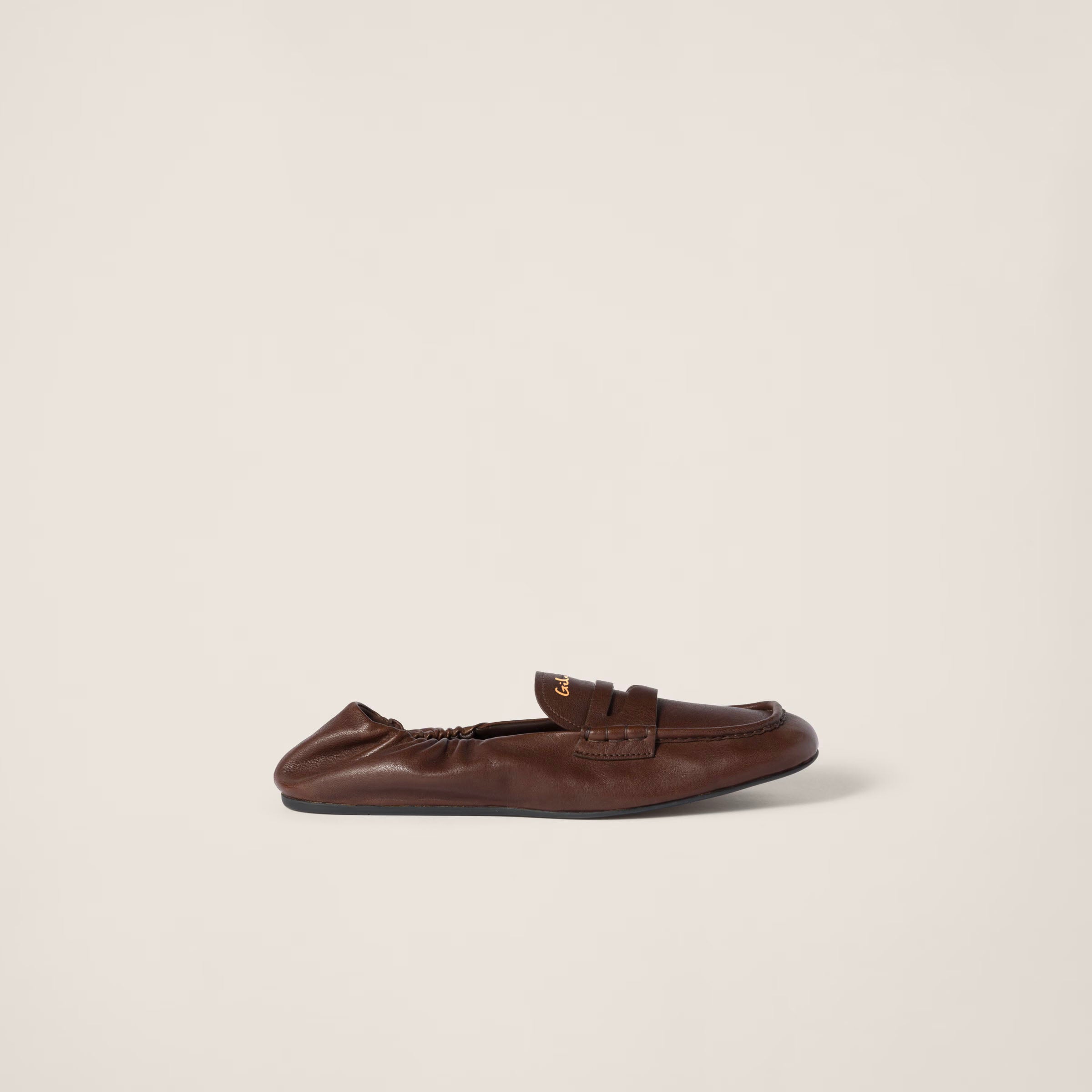 Ruches nappa leather loafers