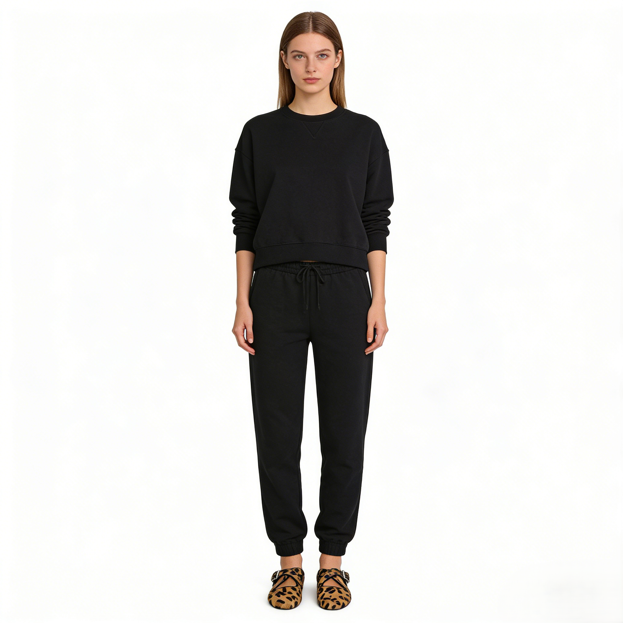 Leopard Print Haircalf Ballet Flats