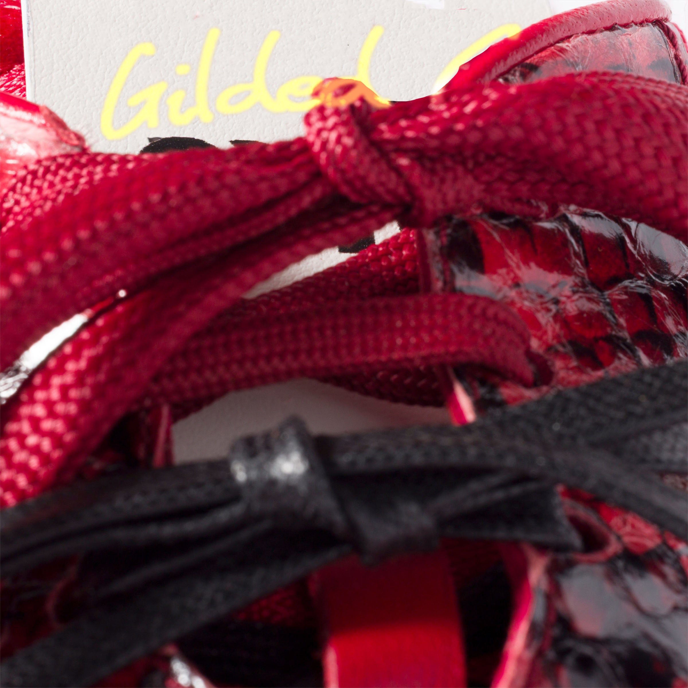 Gymnasium technical fabric and python-print Ayers leather sneakers