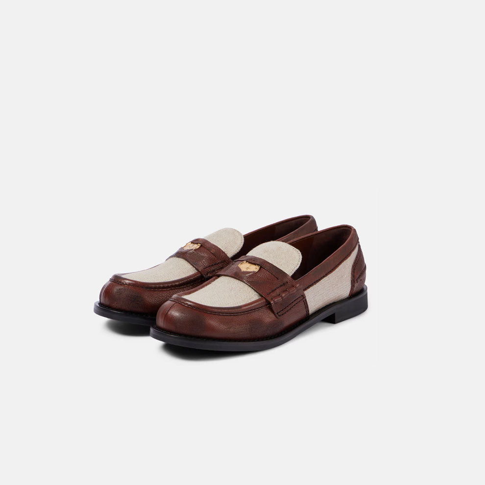 Logo Leather - Trimmed Loafers