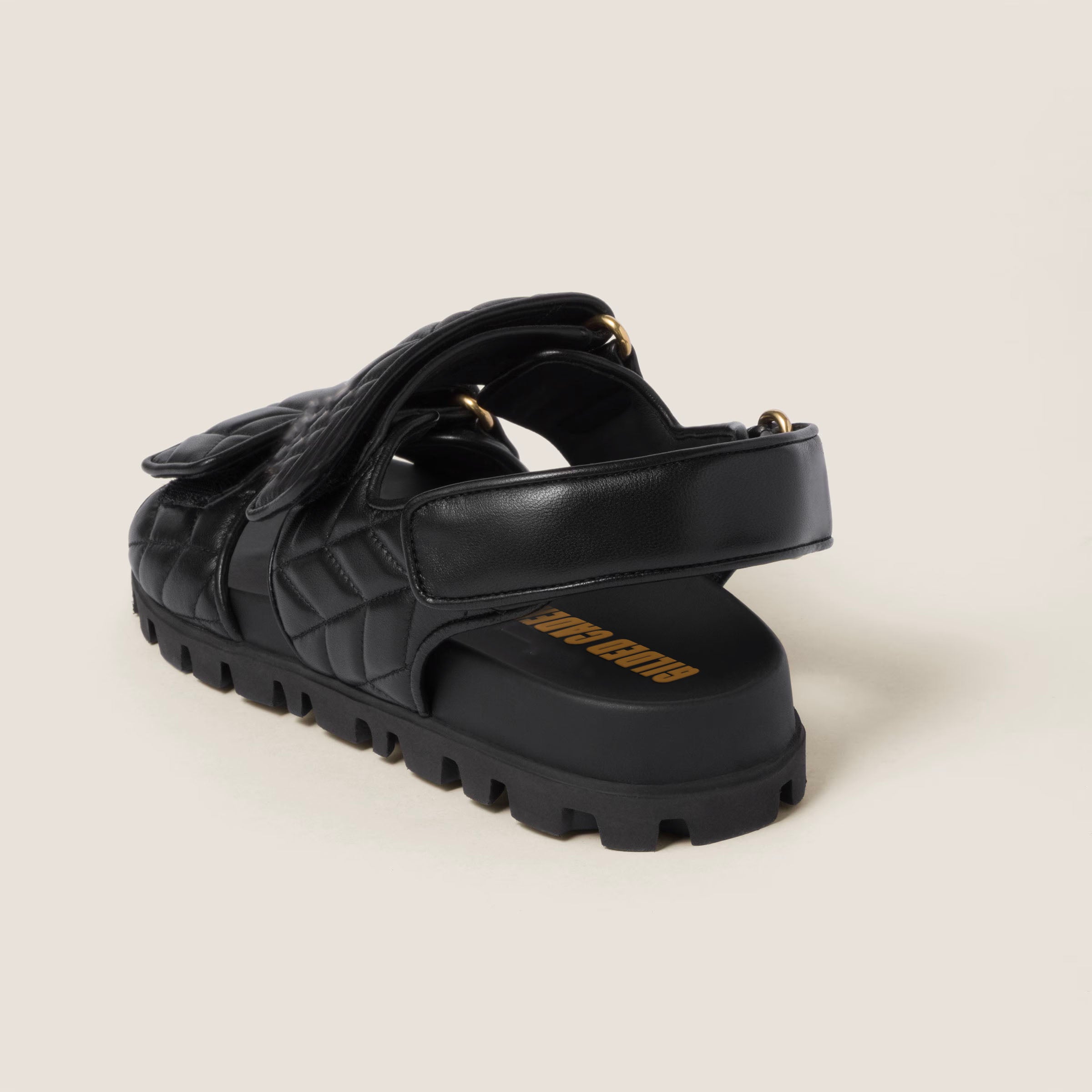 Sporty matelassé nappa leather sandals