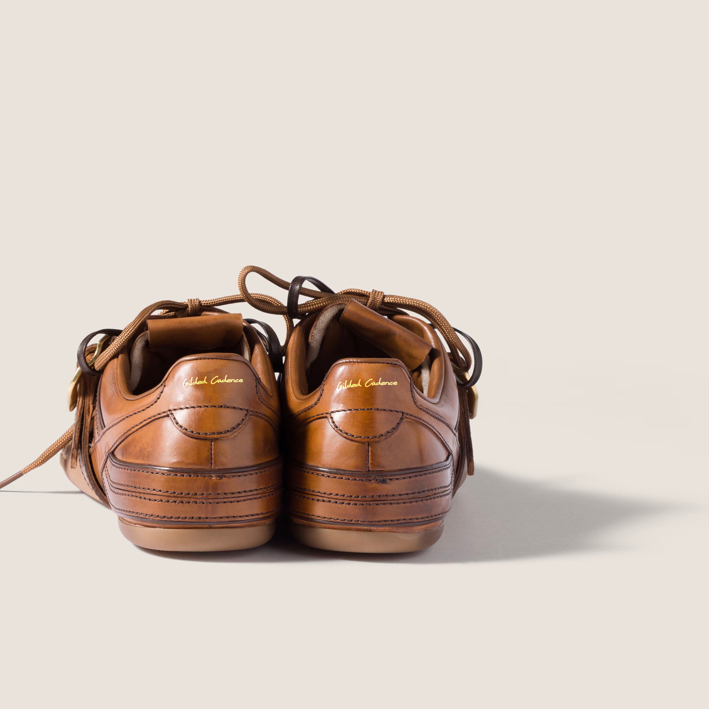 Leather sneakers with buckle