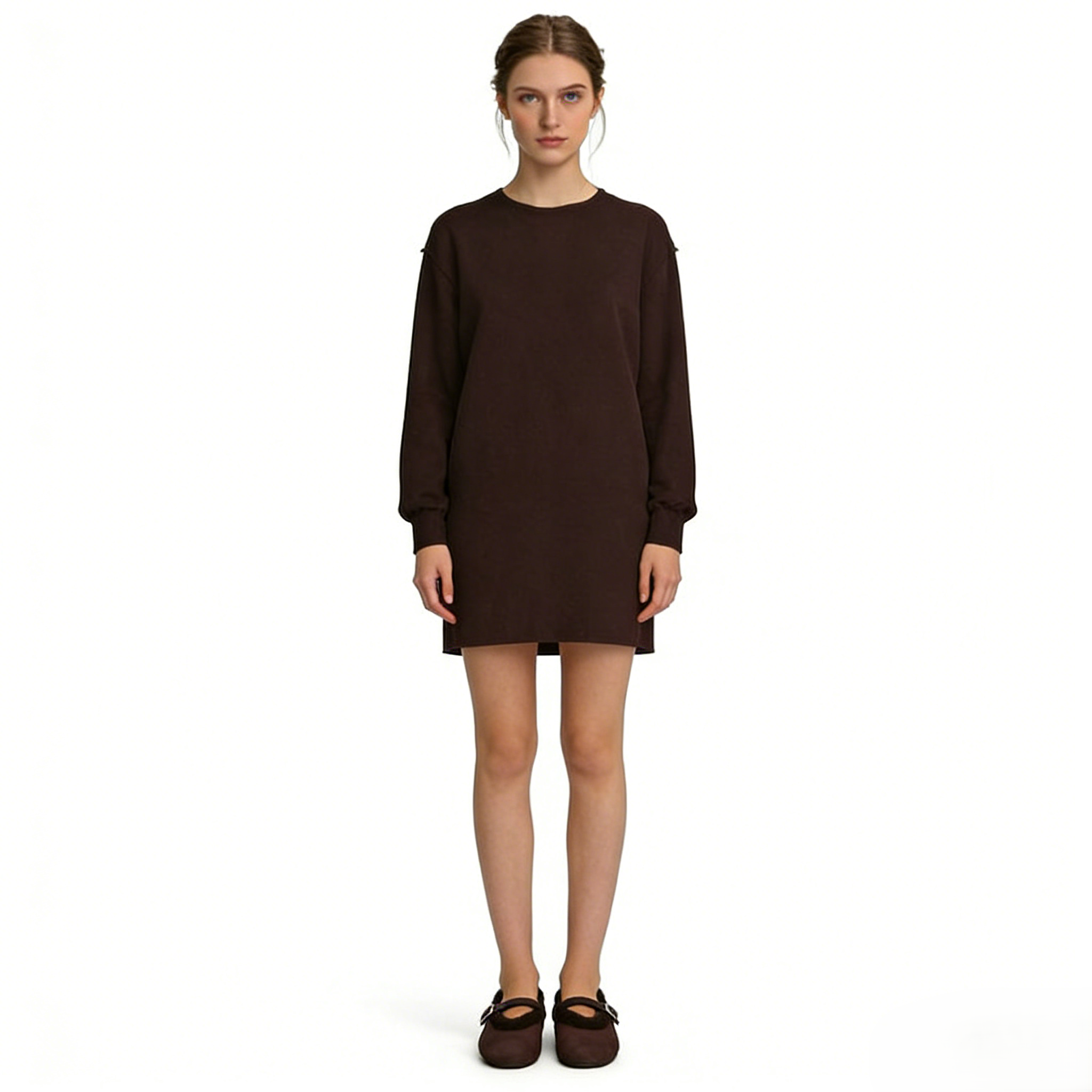 Chocolate Brown Shearling Ballet Flats