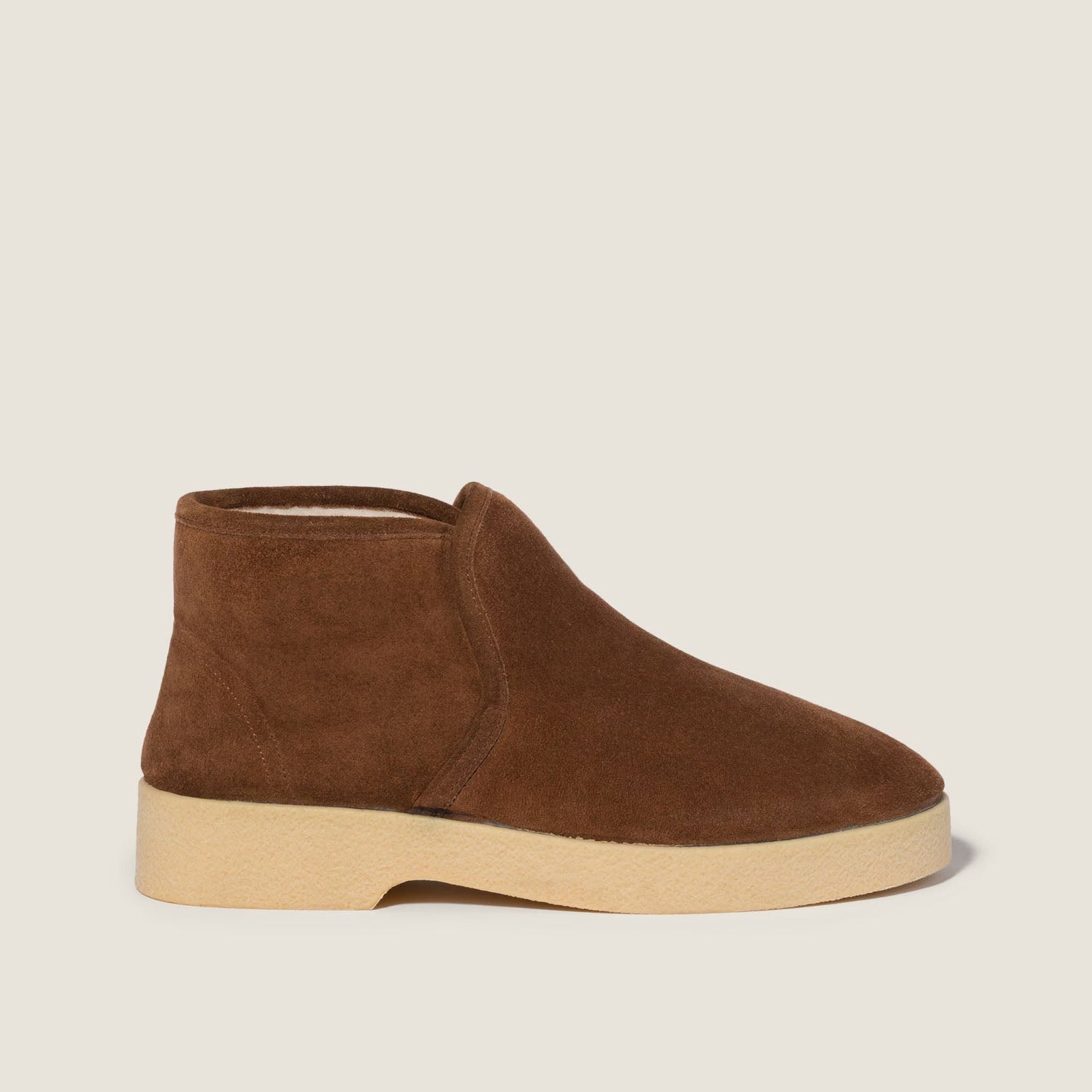 Women's Brown Suede Shearling Mini Boots