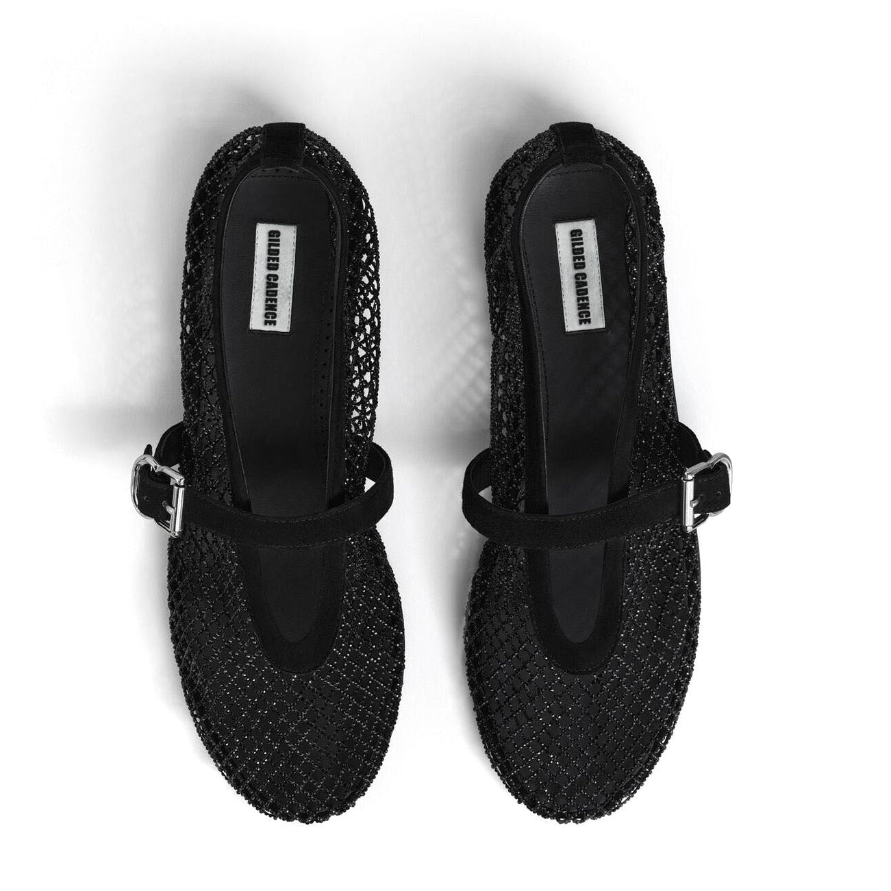 Women's Strass Fishnet Ballet Flats