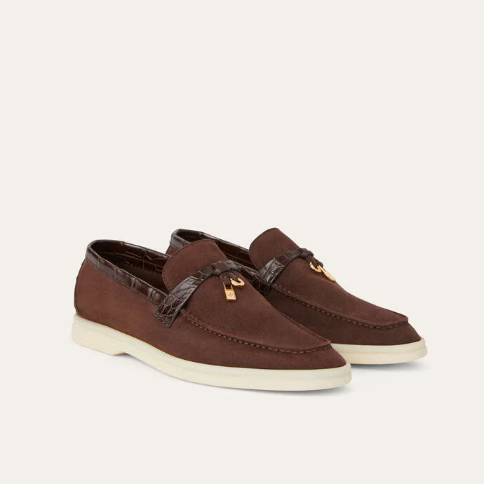 Women's Chocolate Suede Summer Loafers