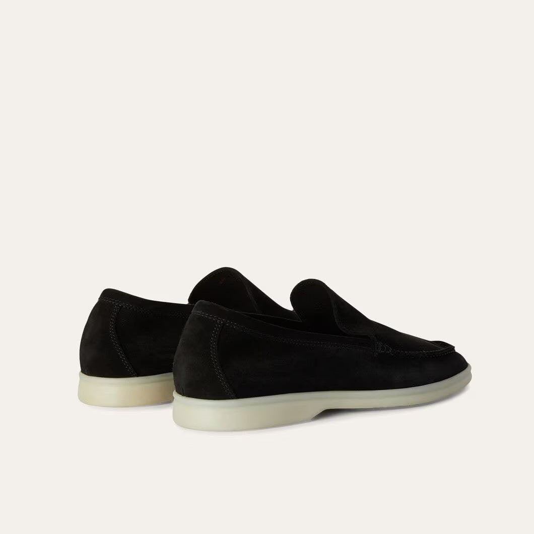 Women's Black Suede Summer Loafers
