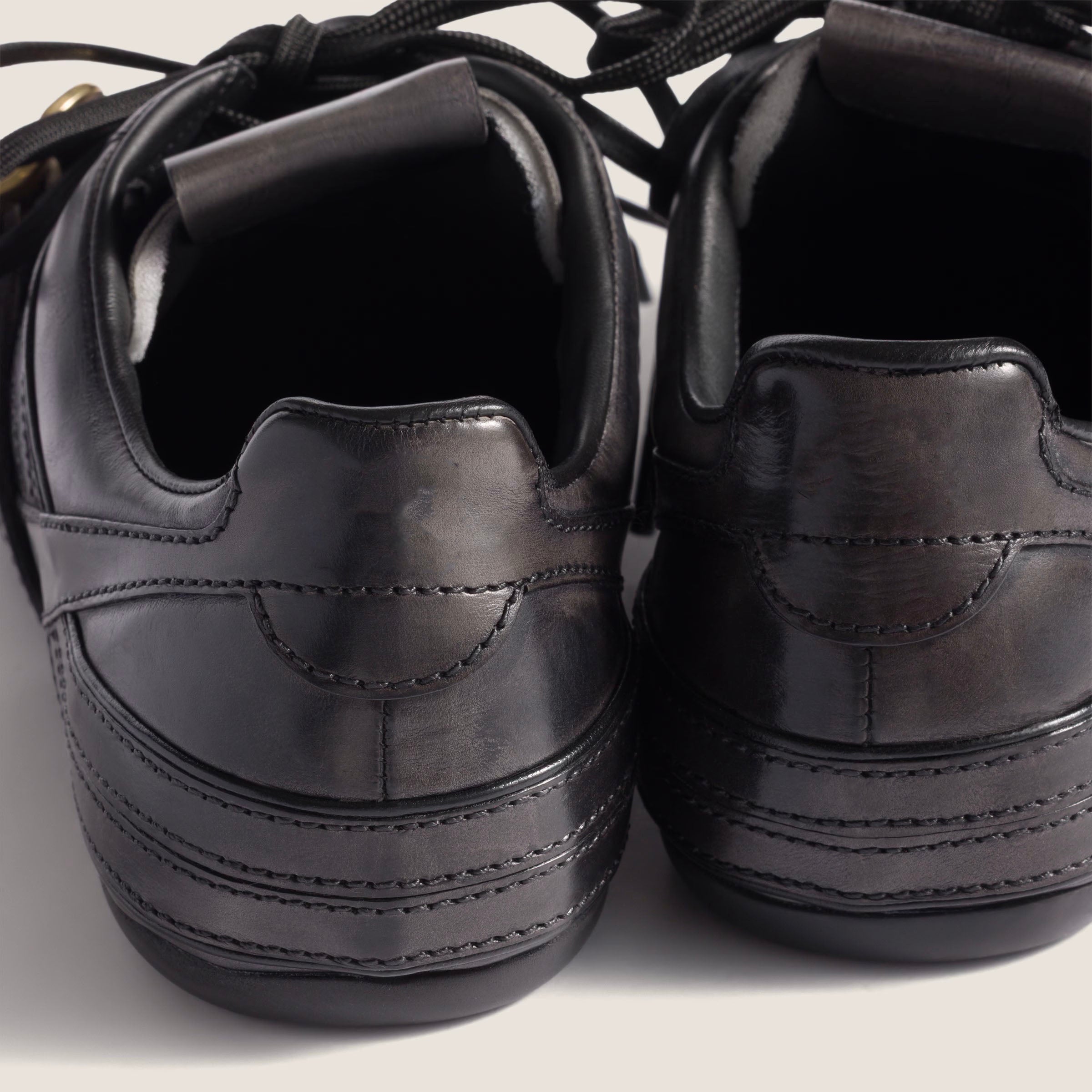 Leather sneakers with buckle