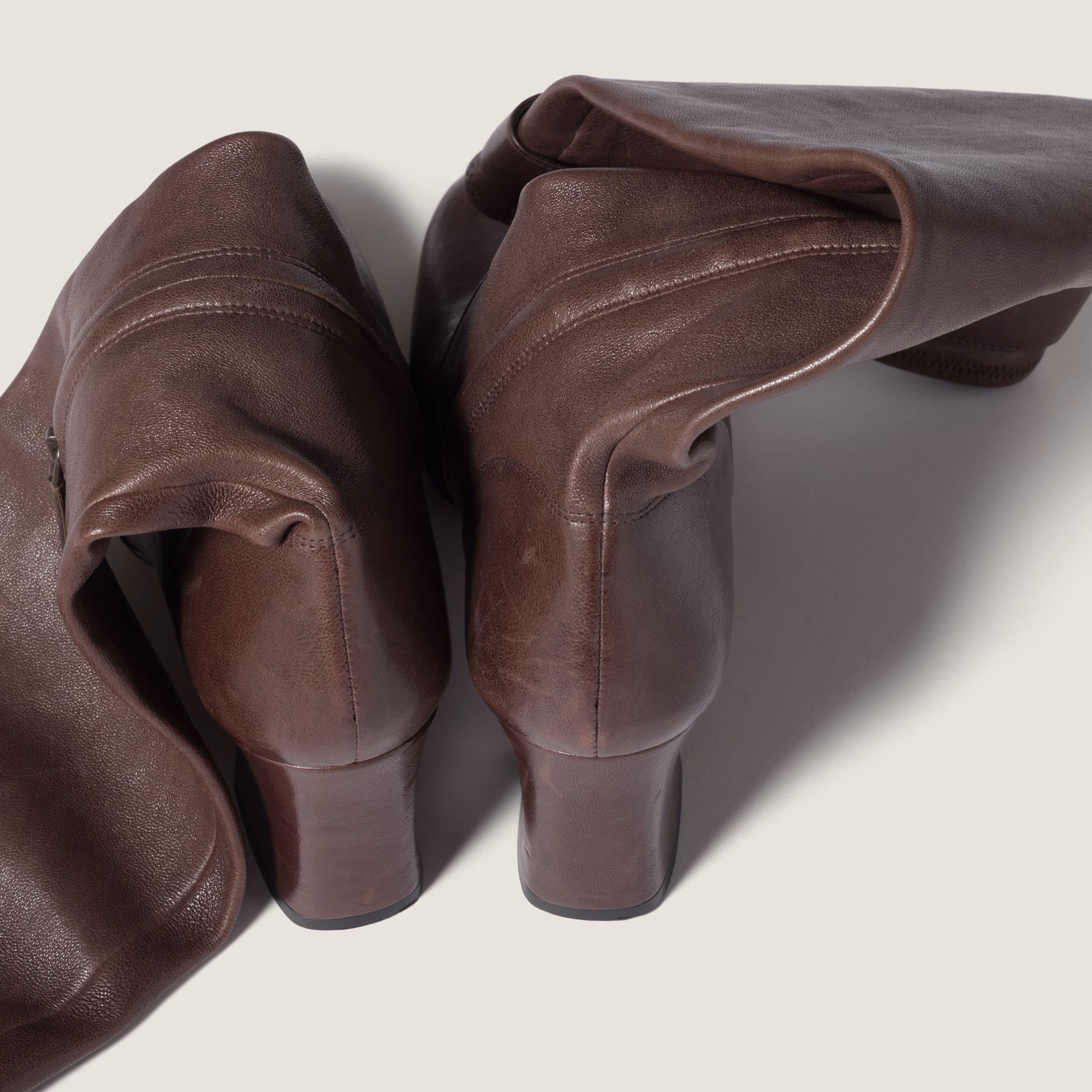 Nappa leather boots with buckle