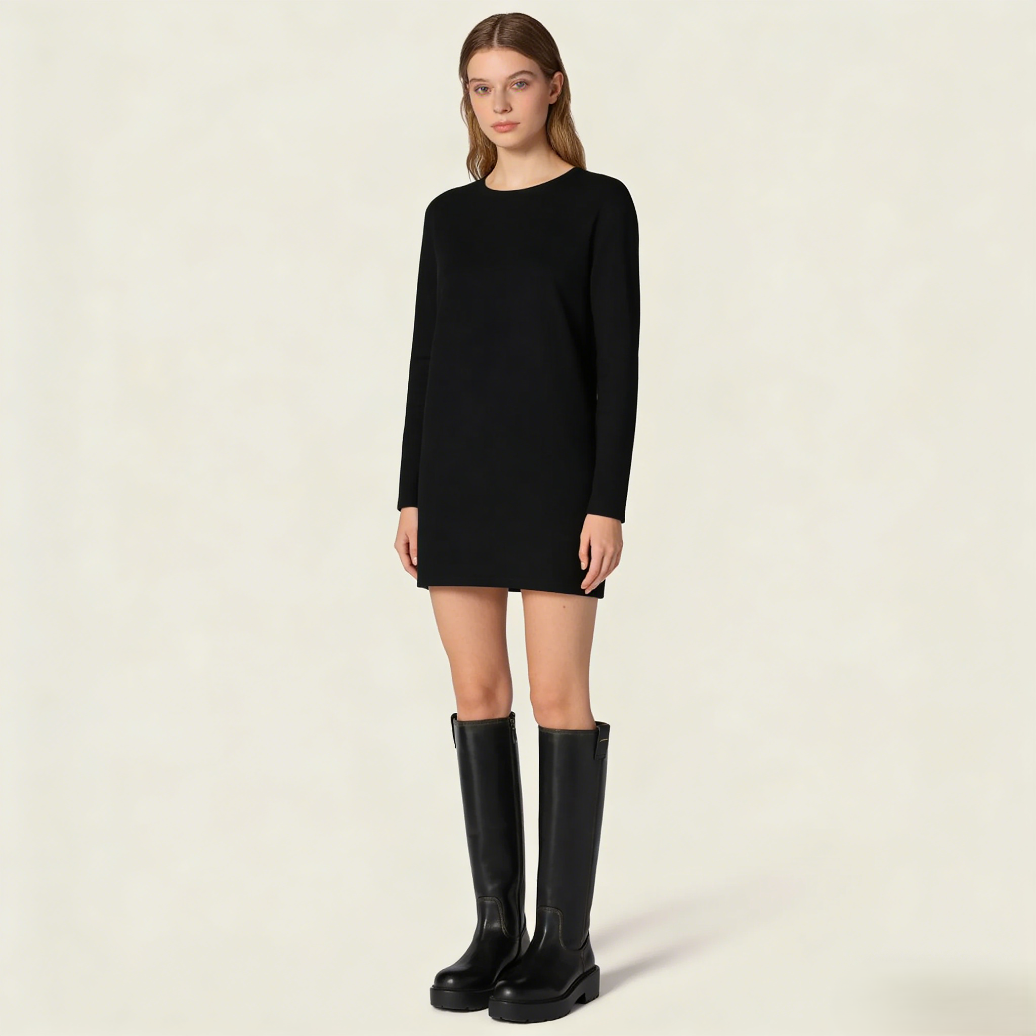 The Vintage Calfskin Knee-High Boot (55mm) - Black