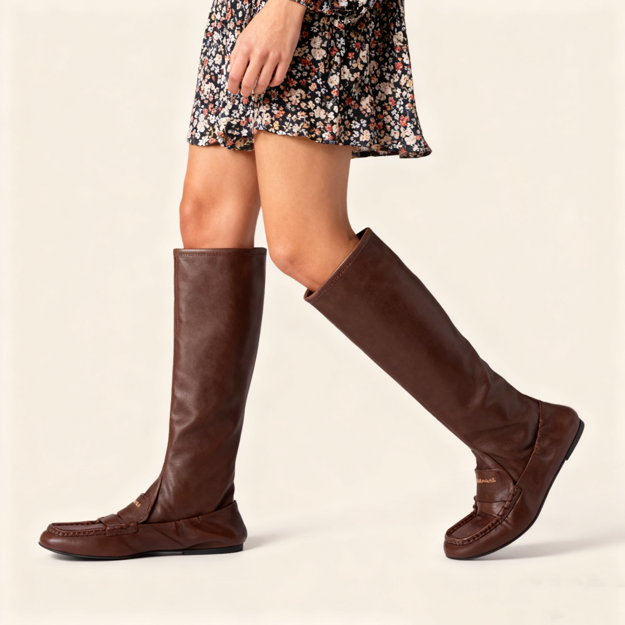 Ruches nappa leather boots