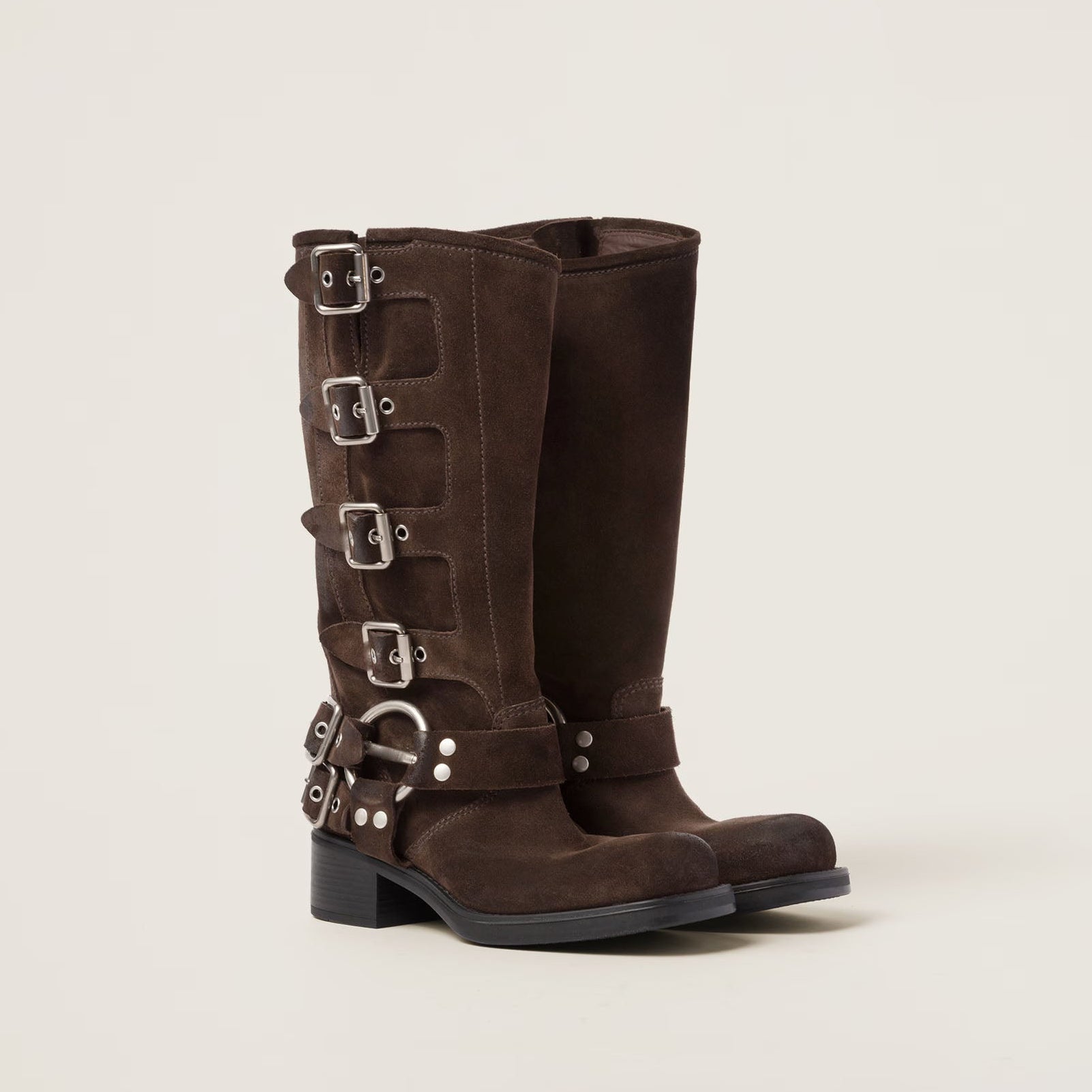 Women's Dark Brown Suede Tall Boots