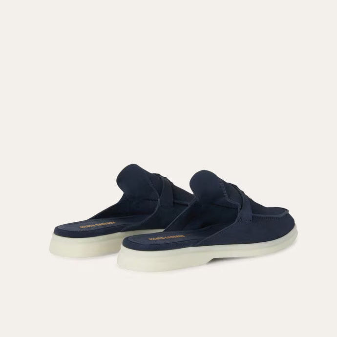 Women's Argo Blue Suede Babouche Loafers