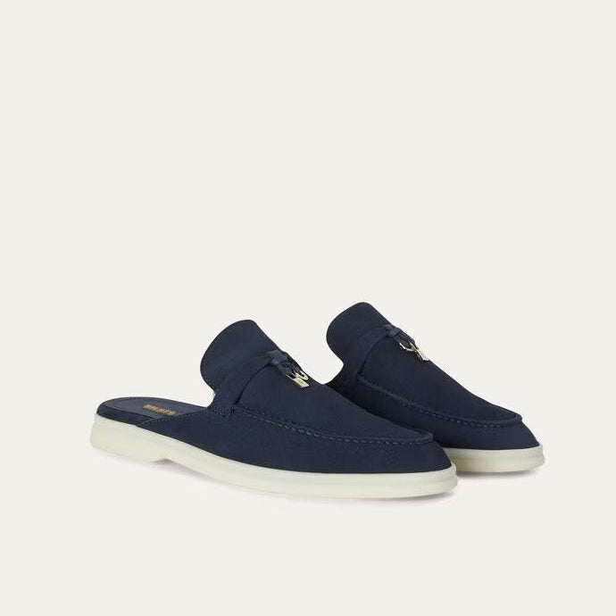 Women's Argo Blue Suede Babouche Loafers