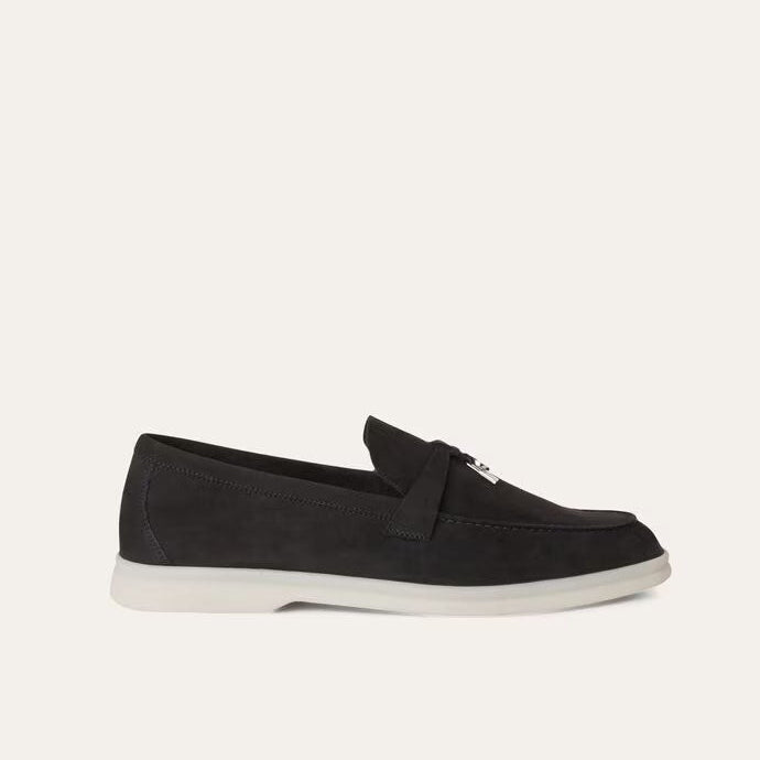 Women's Black Suede Summer Loafers