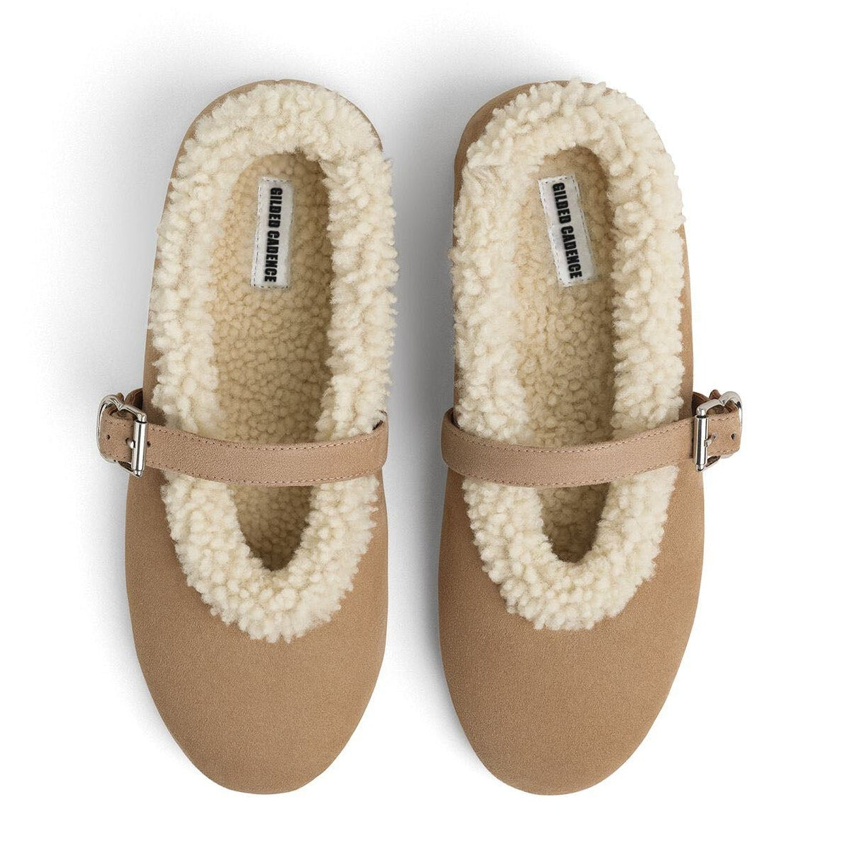 Creamy Merino Shearling Ballet Flats