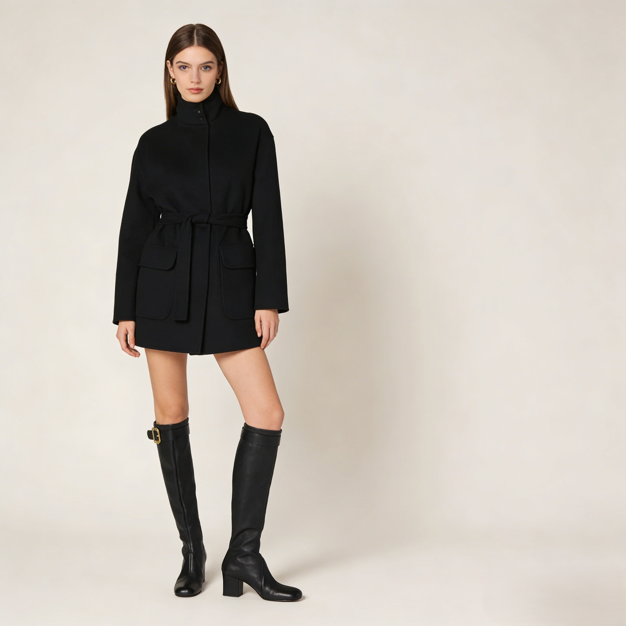 Nappa leather boots with buckle