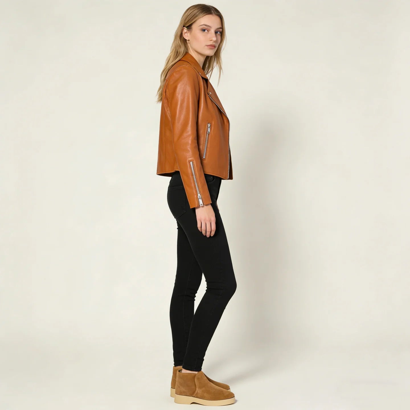 Bronze Metallic Shearling Mini Boots