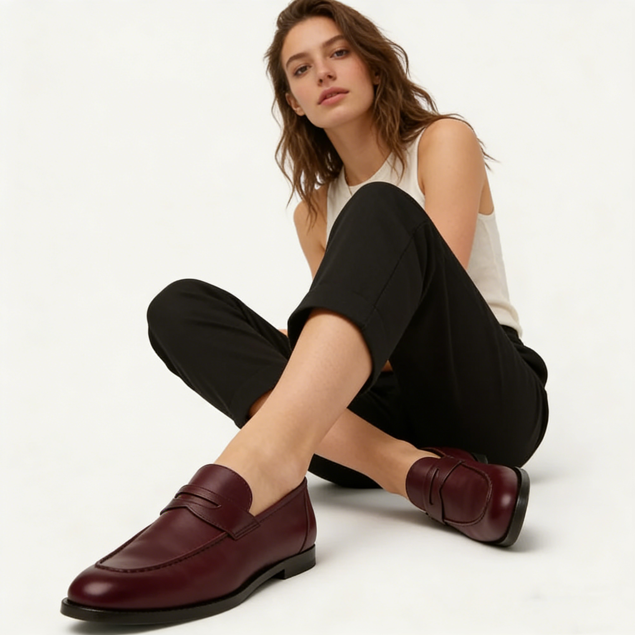 Deep Maroon Calfskin Sergio Loafers