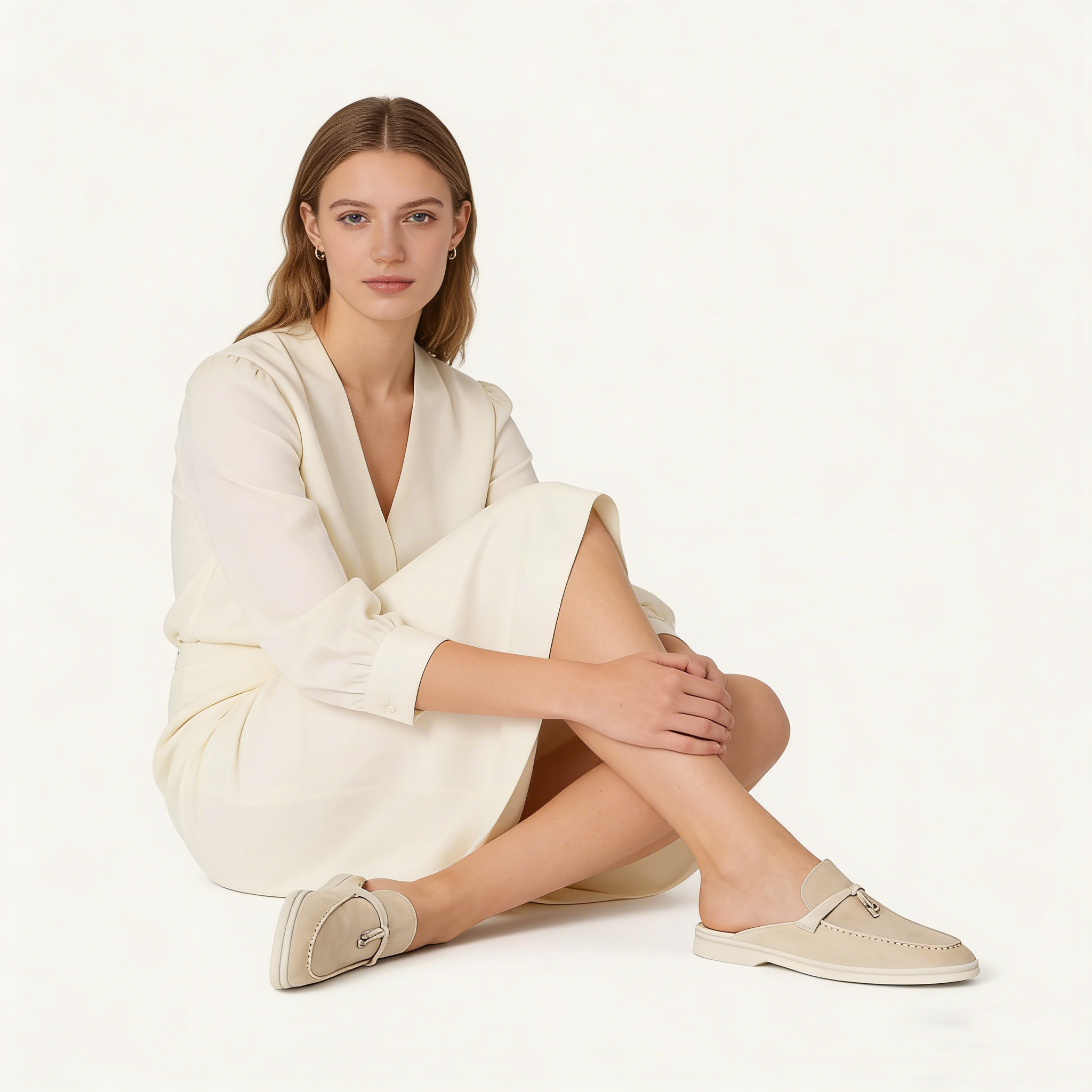 Women's Linen Suede Babouche Loafers