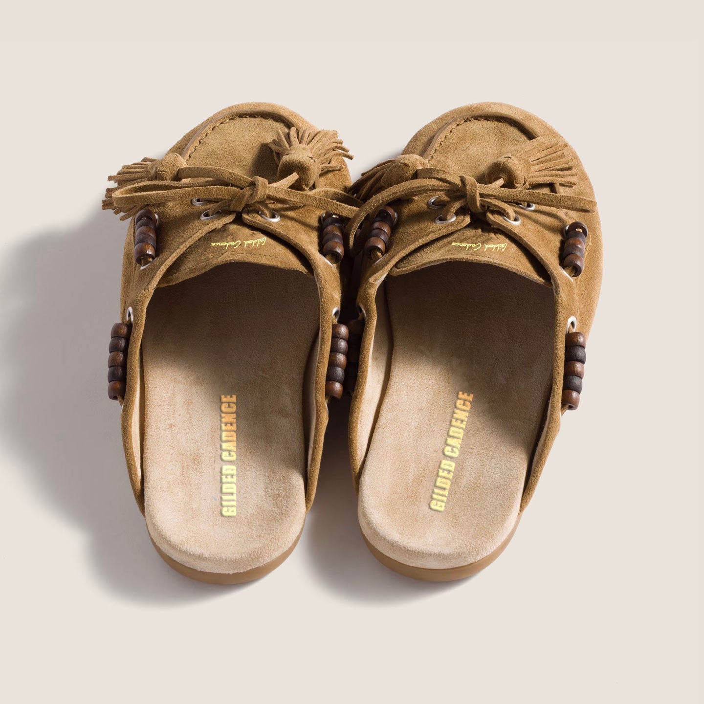 Women's Beige Suede Shearling Mules