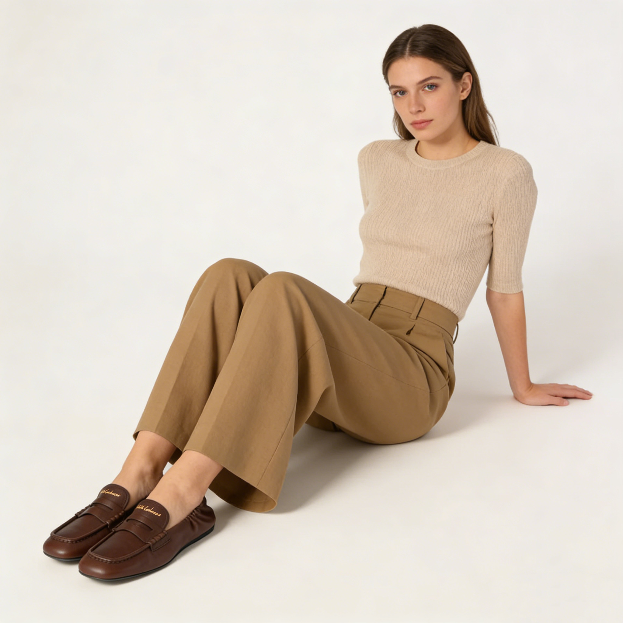 Ruches nappa leather loafers