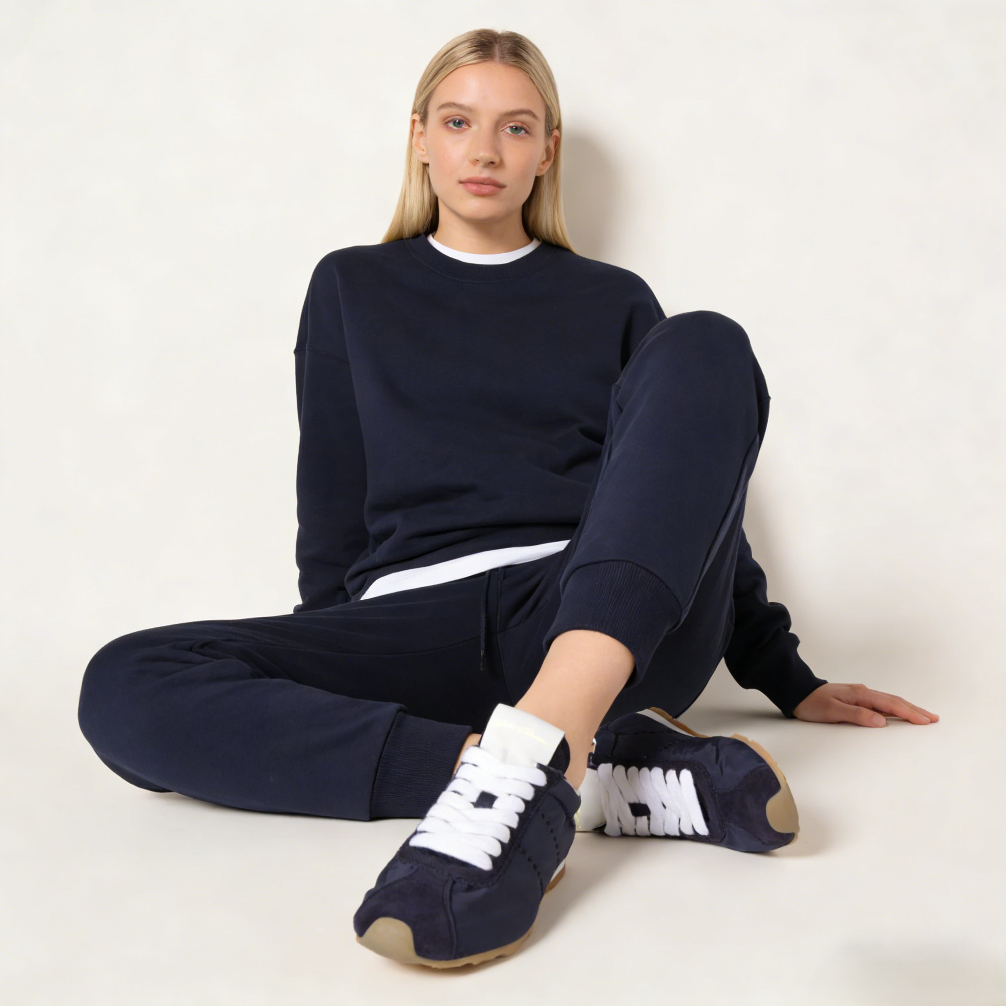 Plume technical fabric and suede sneakers