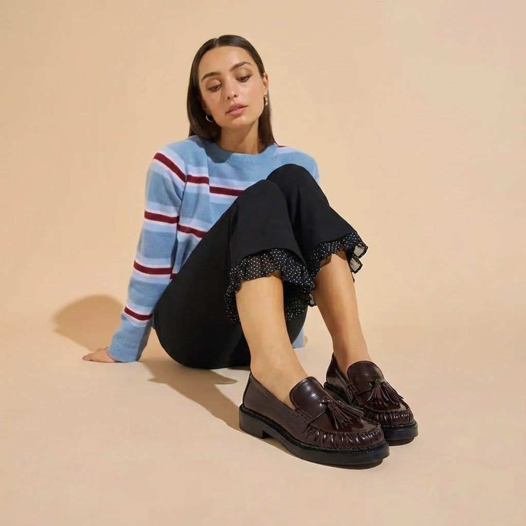 Tassel loafers in polished leather