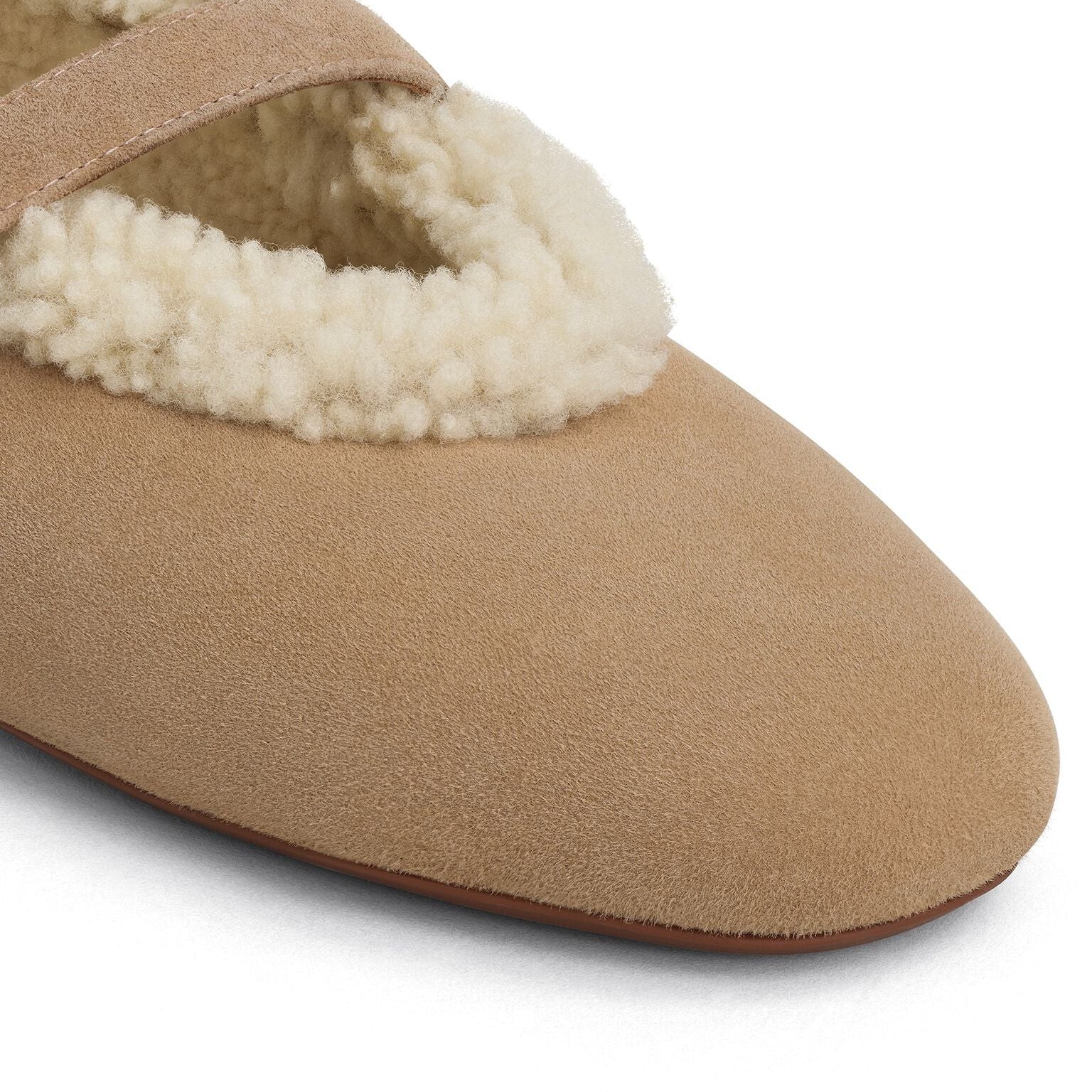 Creamy Merino Shearling Ballet Flats