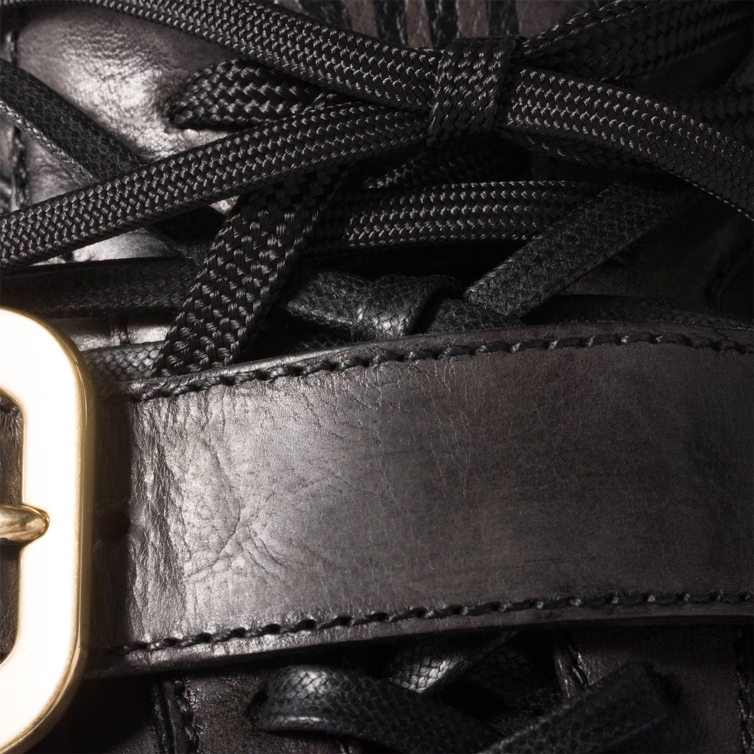 Leather sneakers with buckle