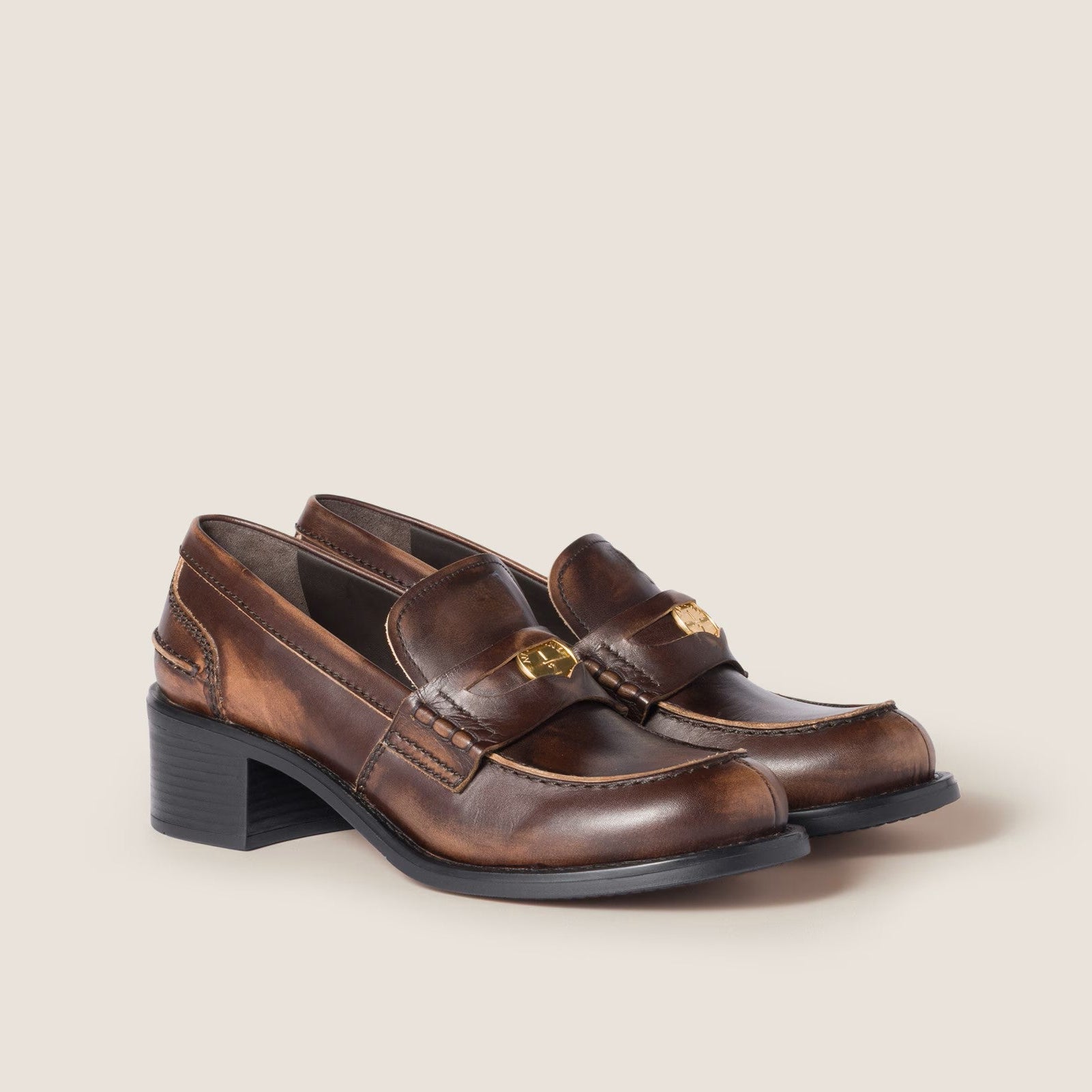 Deco calf leather loafers
