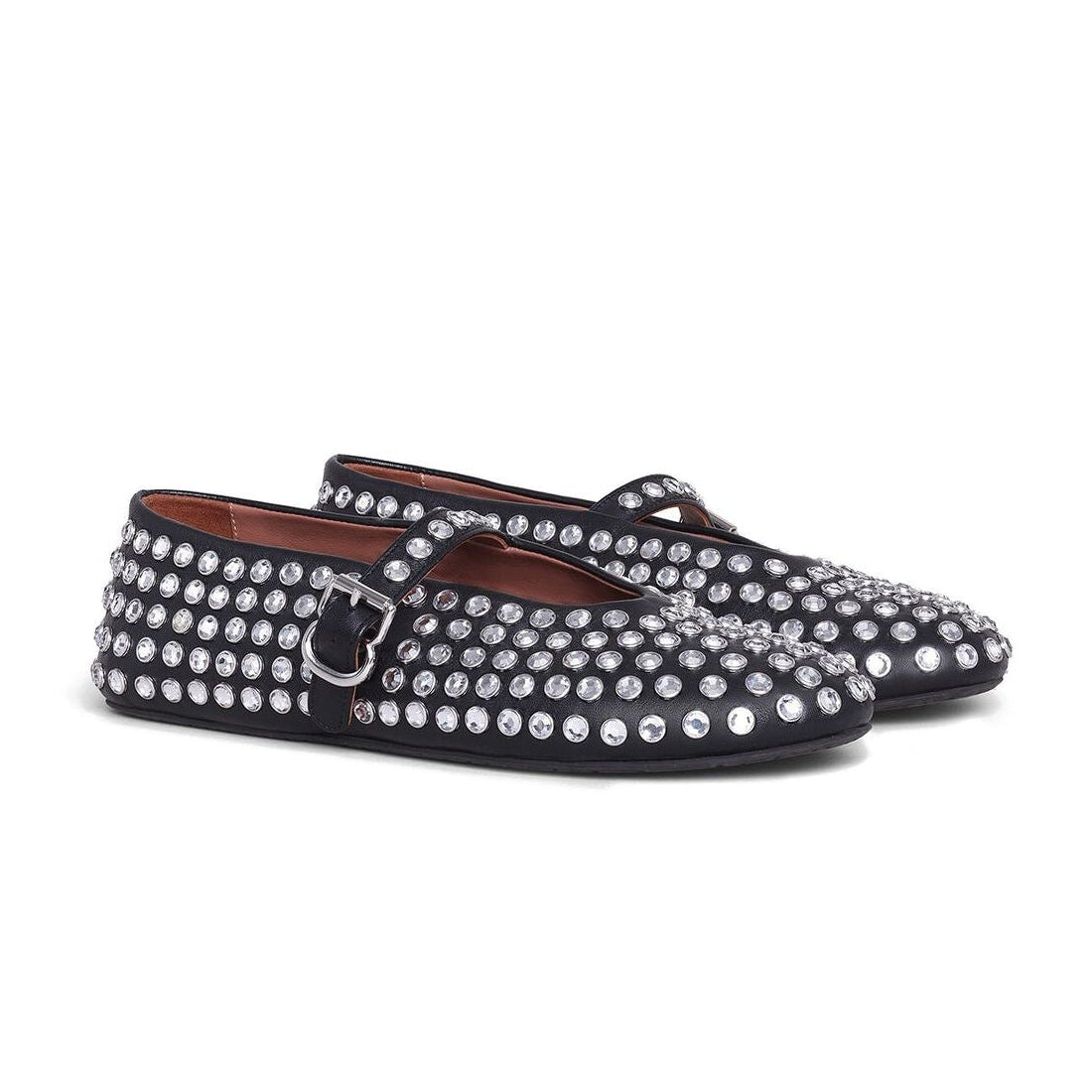 Black Lambskin Ballet Flats