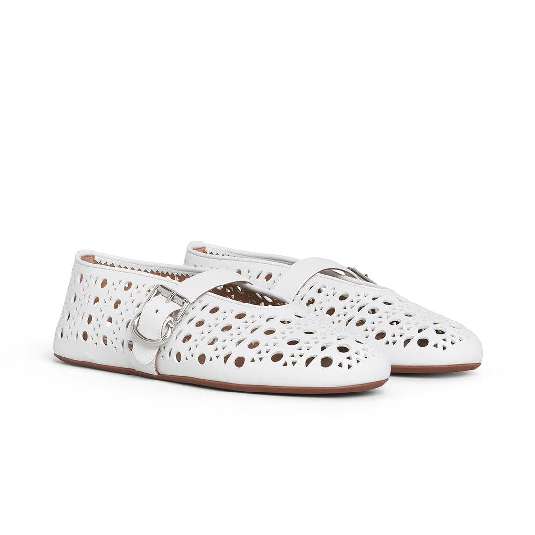 Vienne Perforated Lambskin Ballet Flats