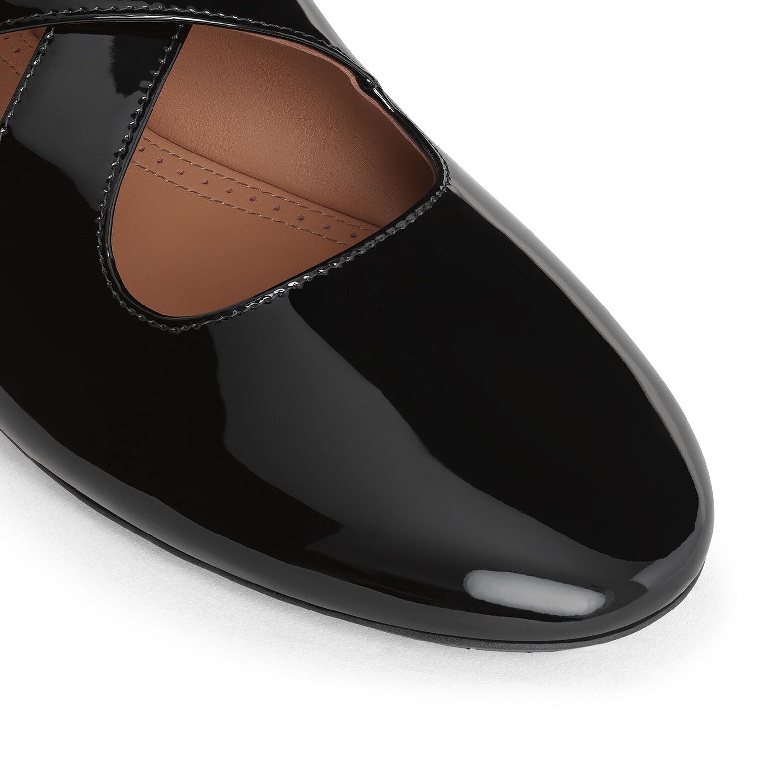 Patent Black Criss Cross Ballet Flats
