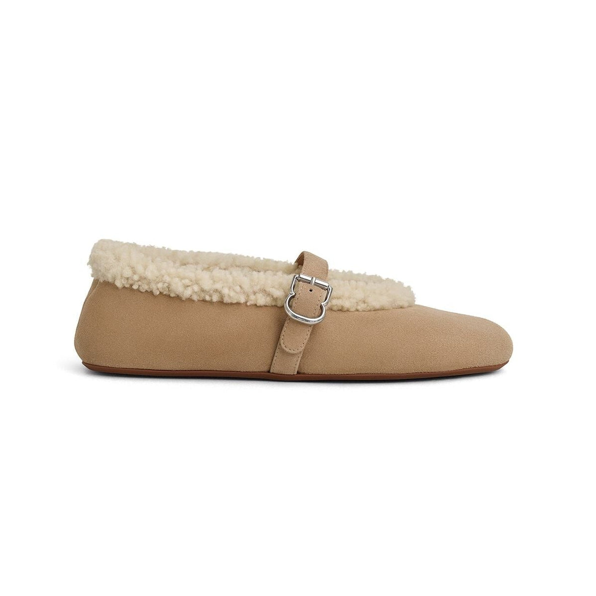 Creamy Merino Shearling Ballet Flats