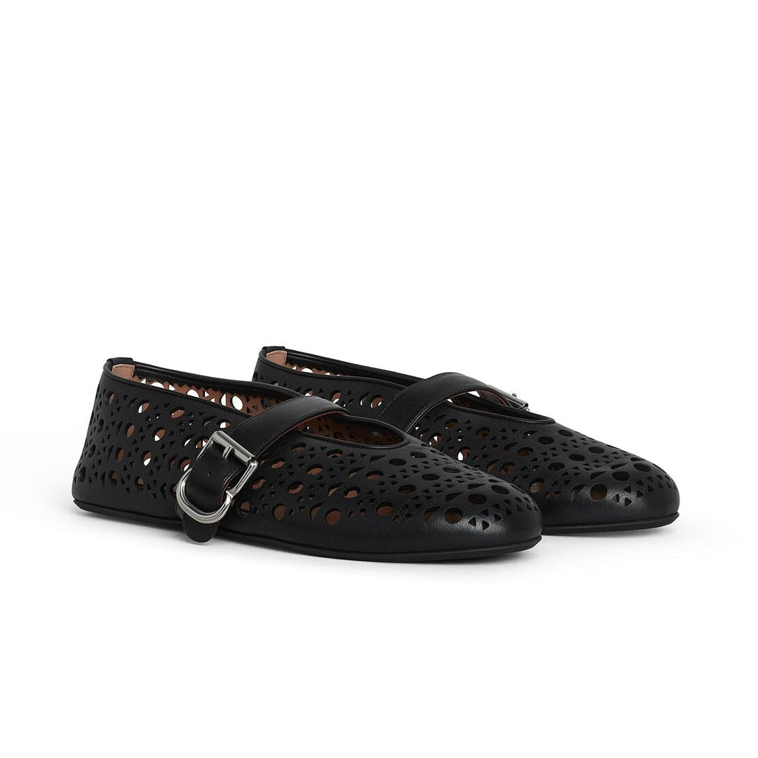 Vienne Perforated Lambskin Ballet Flats